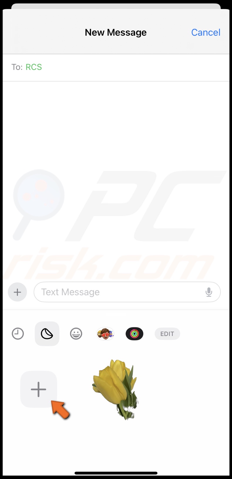 tap the plus (+) button