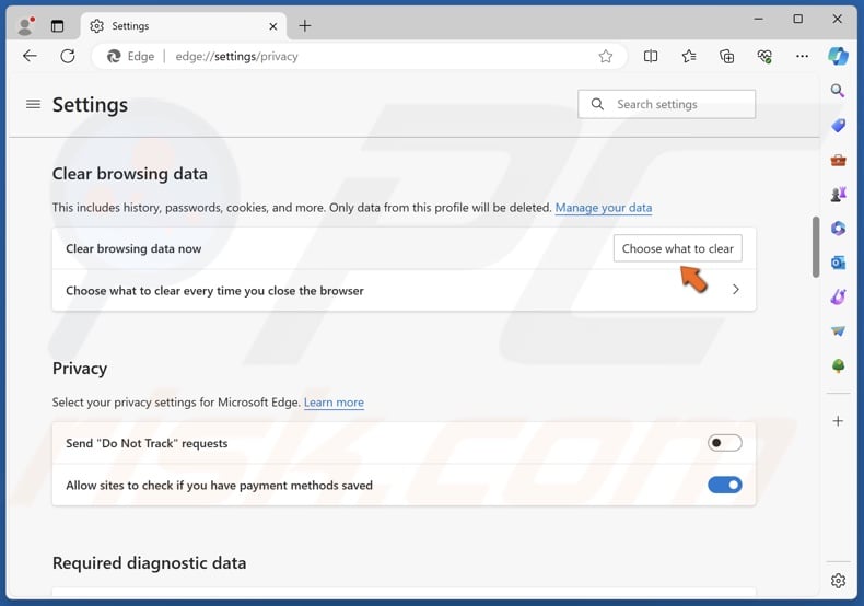 Click Choose what to clear