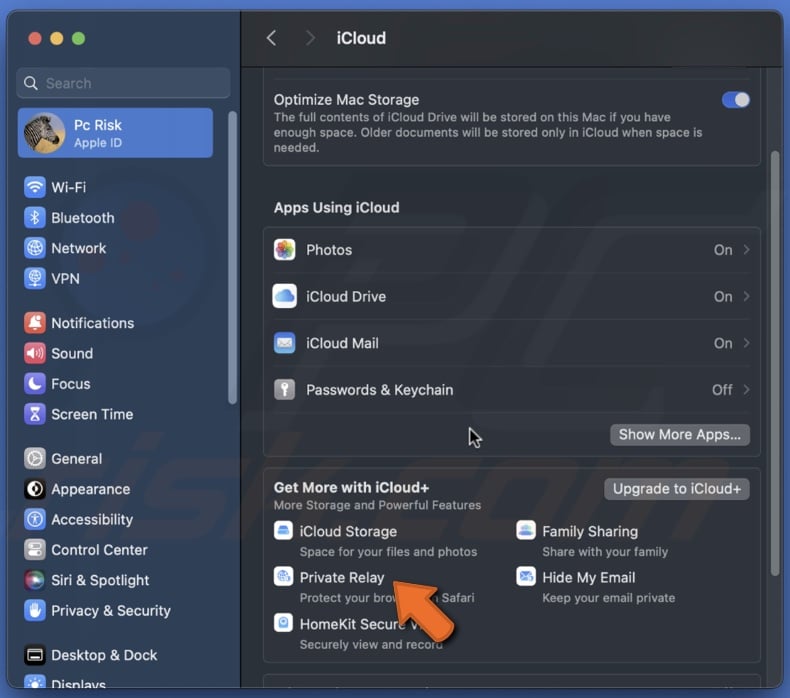 Disable Private Relay