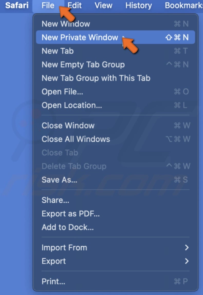 Open New Private Window