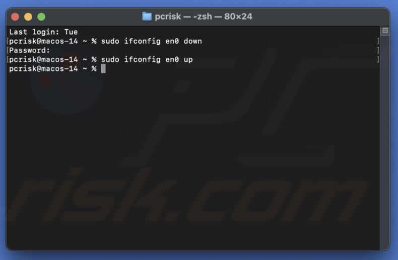 Reset network settings