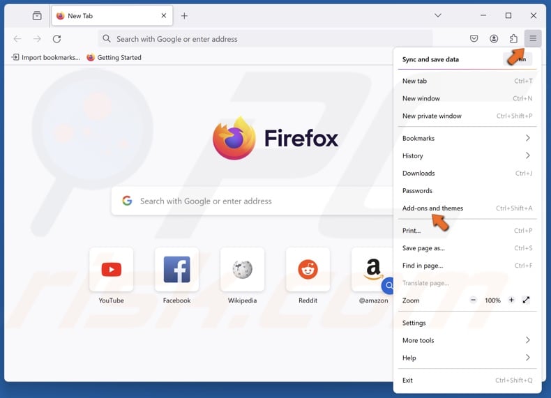 Click the menu icon on the top-right corner and click Add-ons and themes
