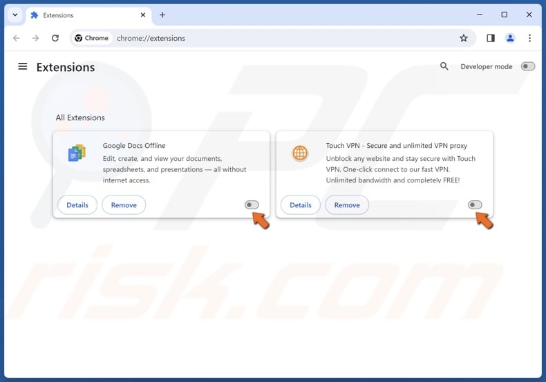 Disable all Chrome extensions