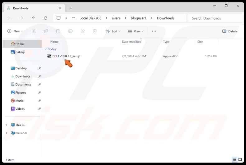 Run the DDU installer