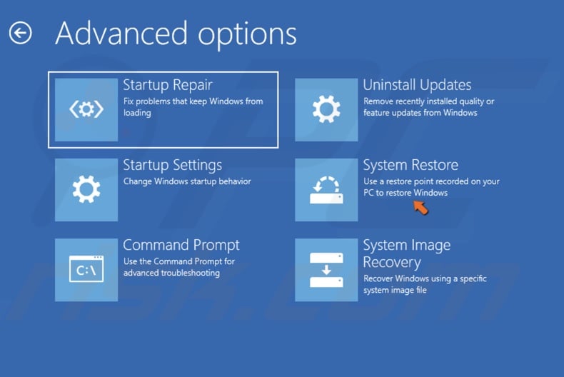 Select System Restore