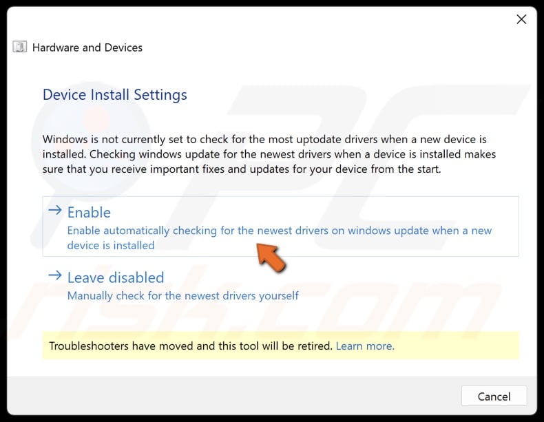 Apply the suggested troubleshooter fixes