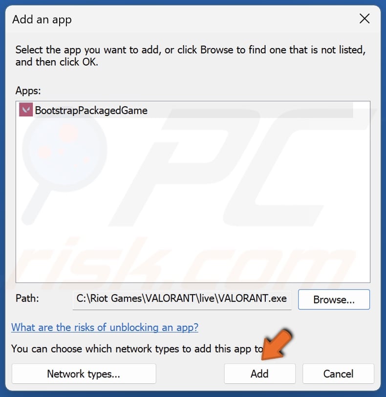 Click Add to add BootstrapPackagedGame