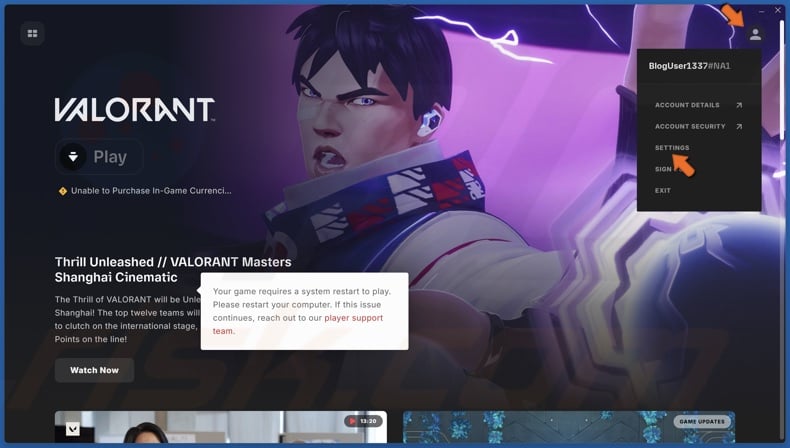 Click your profile icon and click Settings