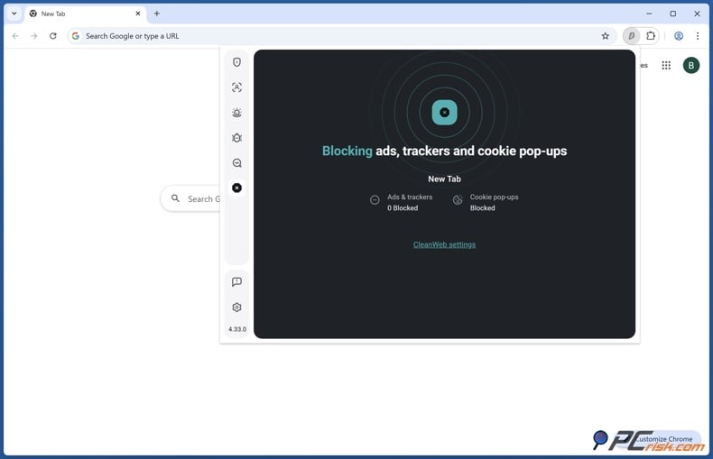 Surfshark CleanWeb extension in Chrome