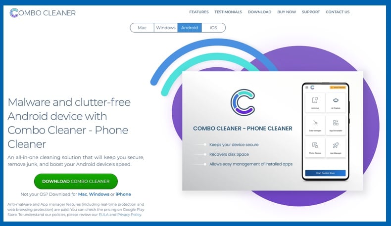 Combo Cleaner home