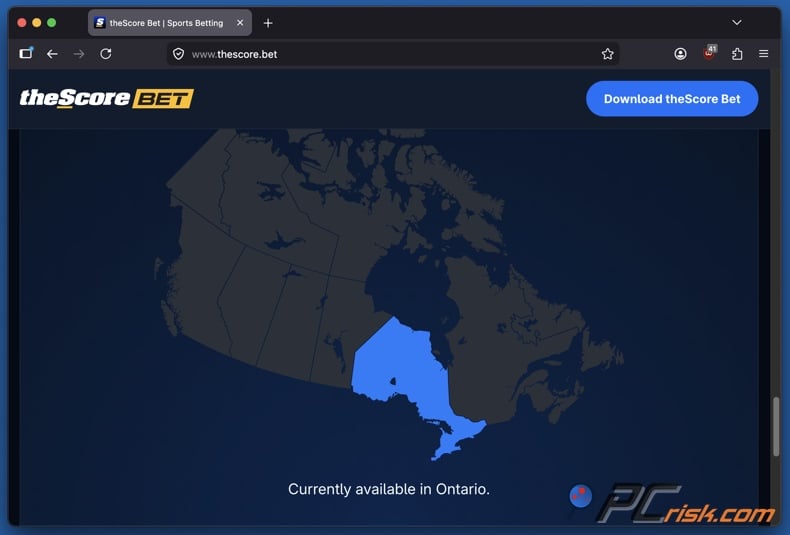 theScore Bet available in Ontario
