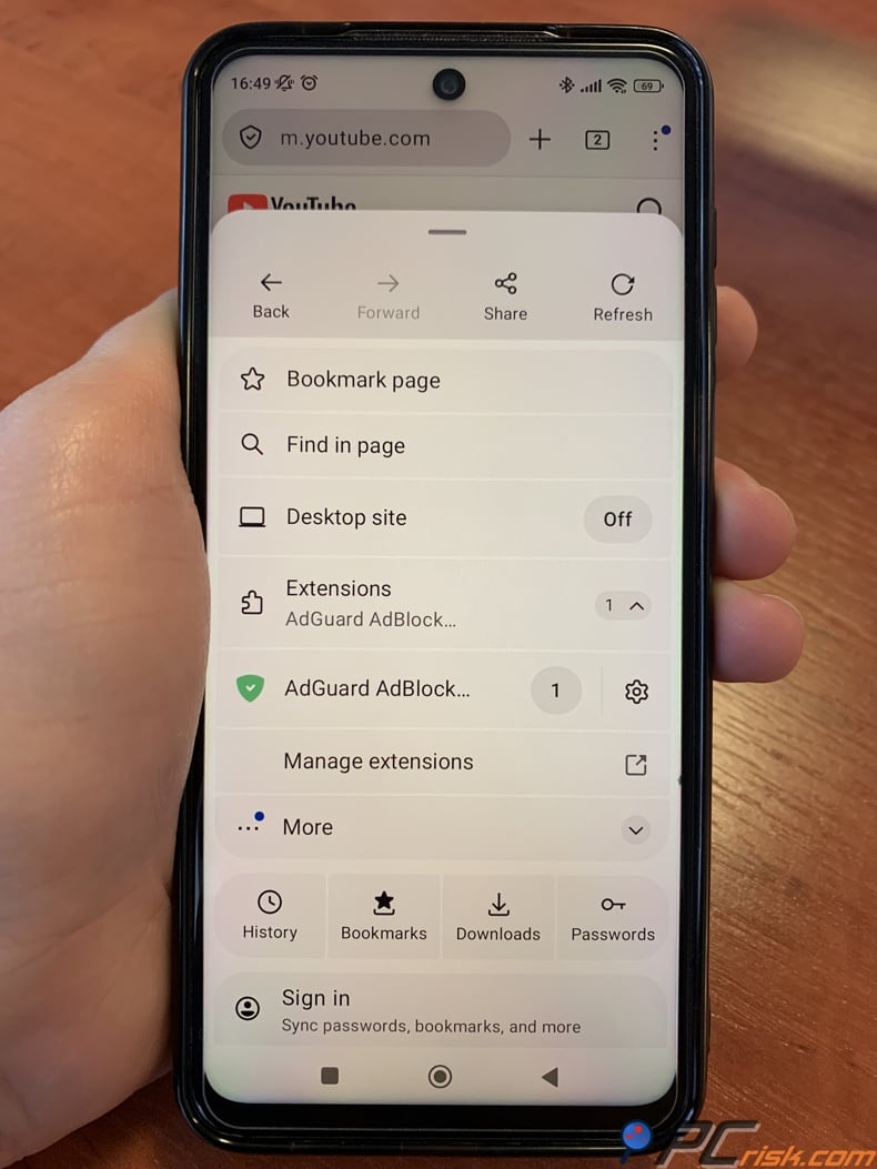 AdGuard extension for Firefox on Android