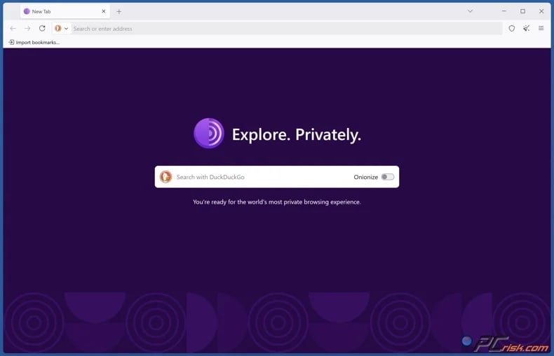 Tor browser homepage