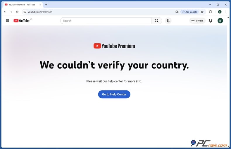We couldn't verify your country