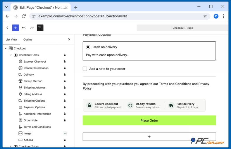 WooCommerce checkout badge