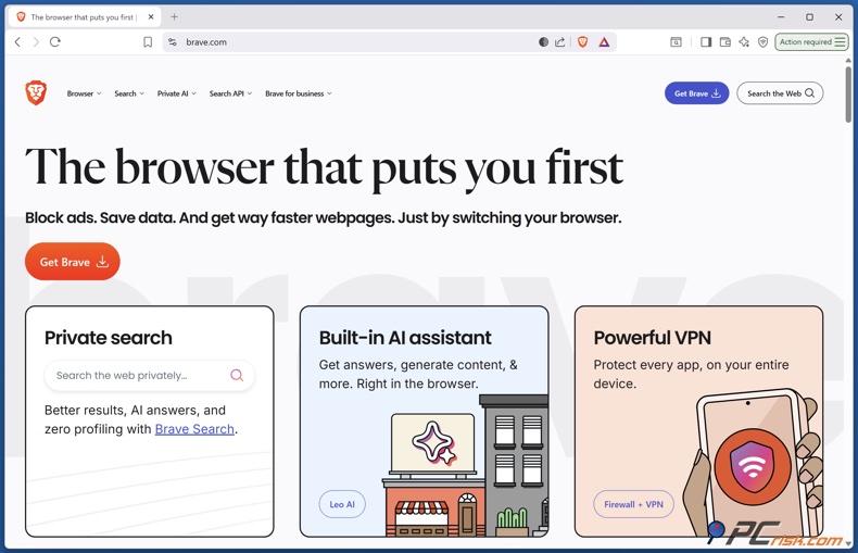 Brave browser download page