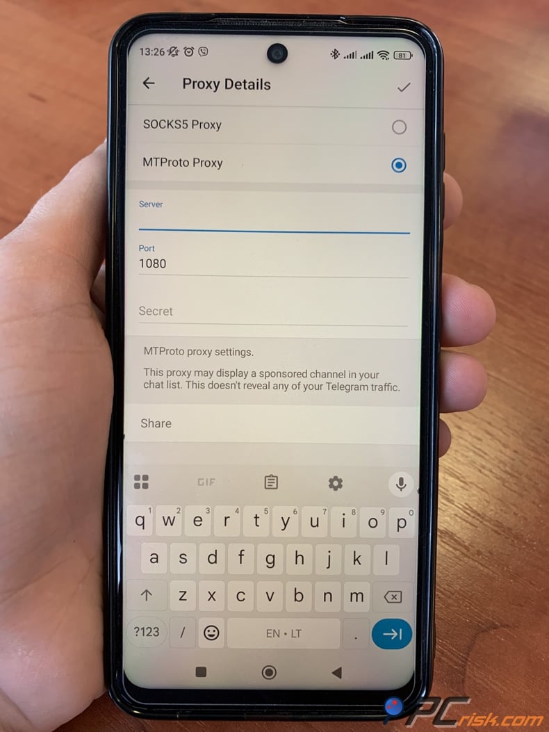 Android MtProto setup