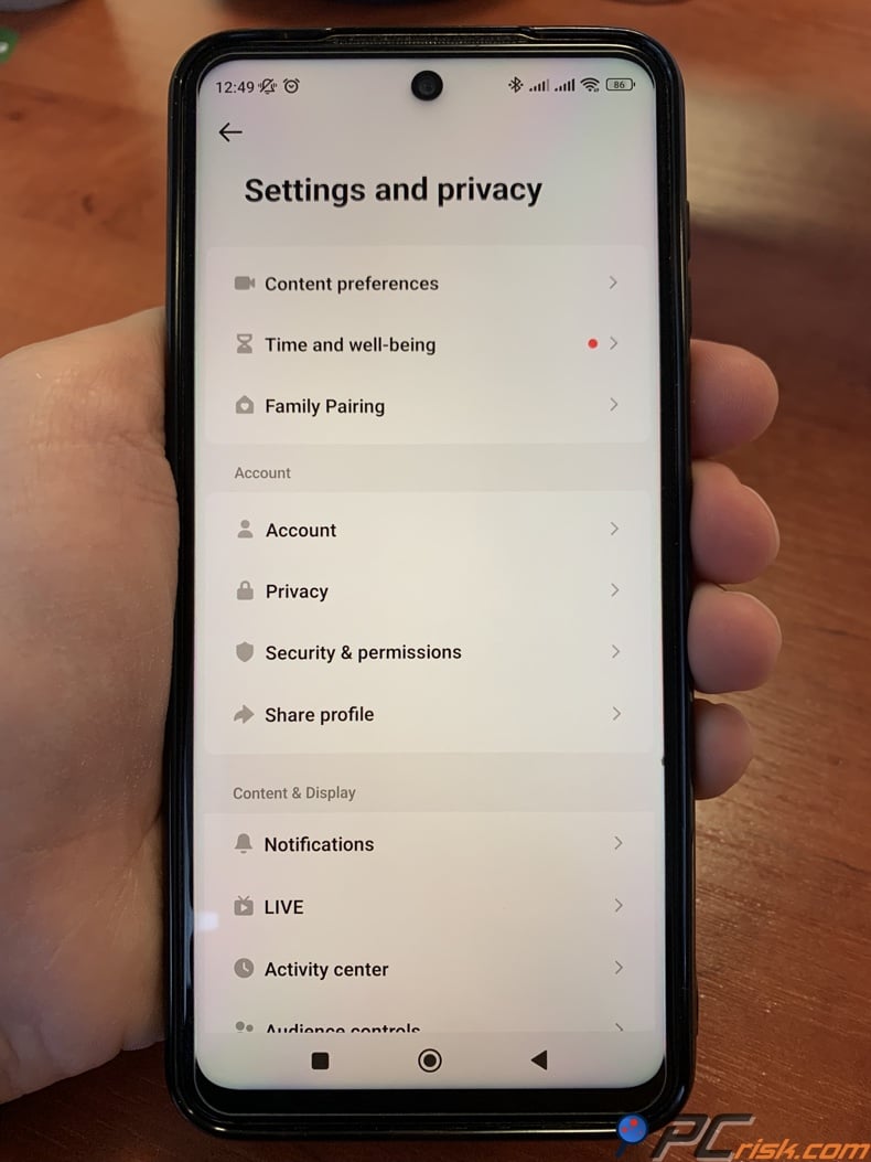 TikTok Settings and Privacy