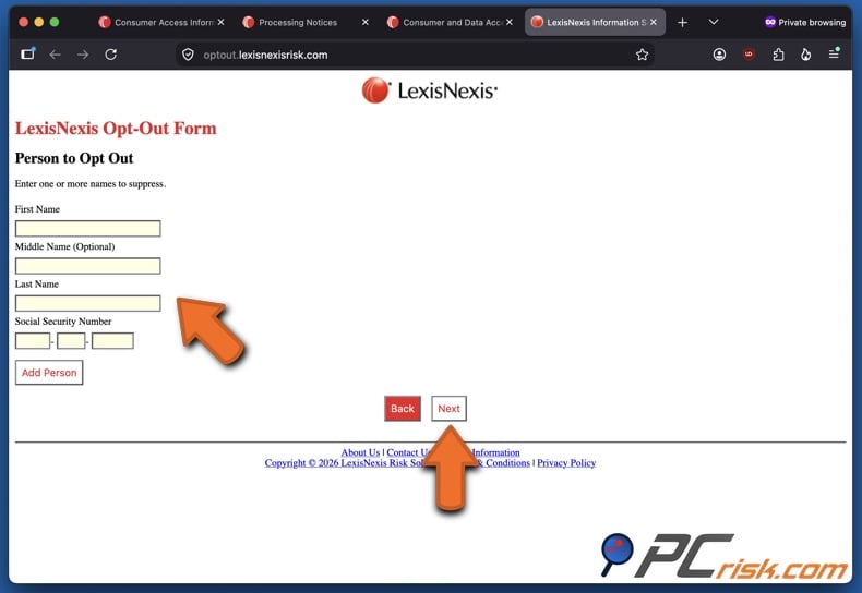 LexisNexis opt-out 10