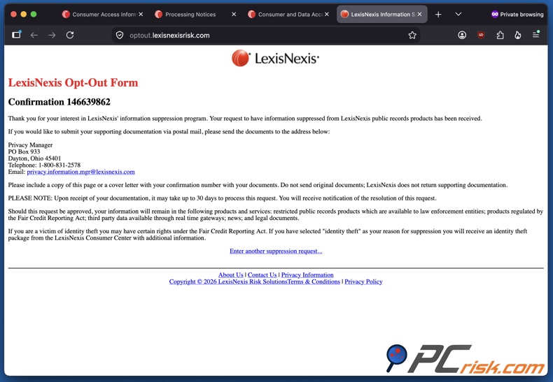 LexisNexis opt-out 13