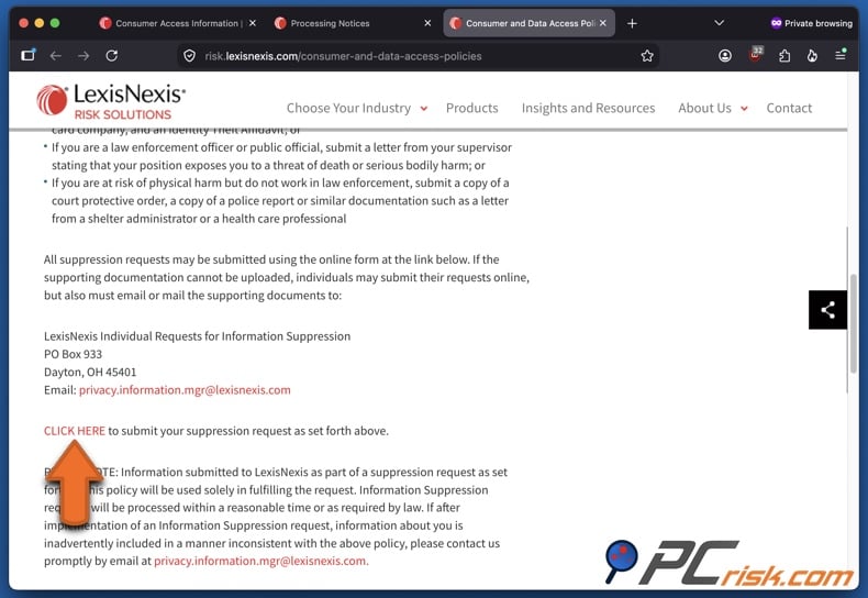 LexisNexis opt-out 6