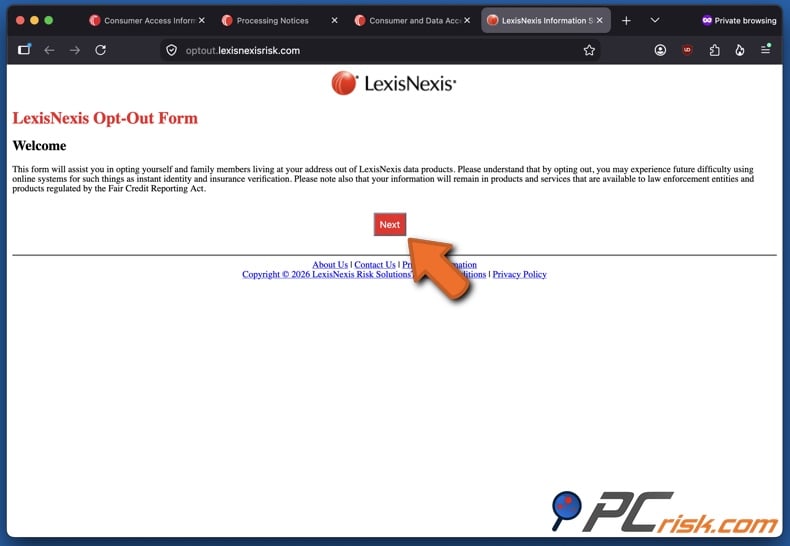 LexisNexis opt-out 7