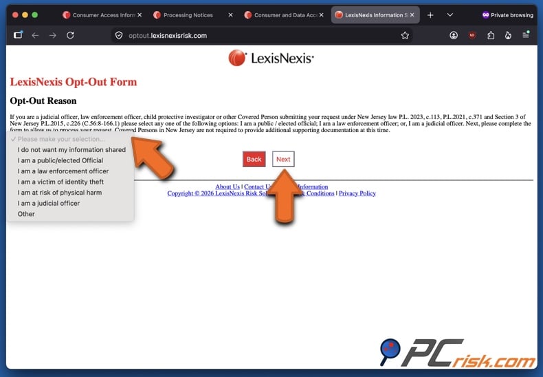 LexisNexis opt-out 9