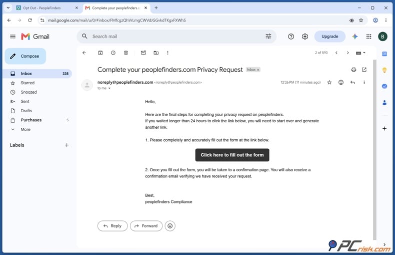Opt out form link
