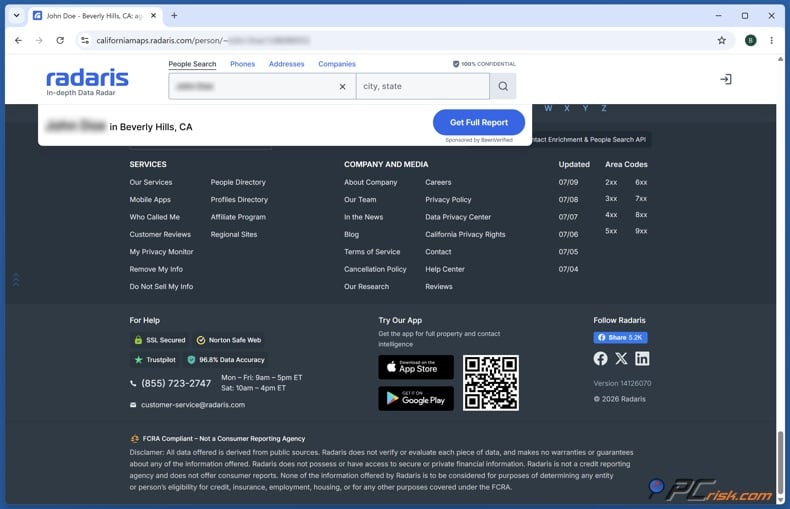 Radaris Remove My Info