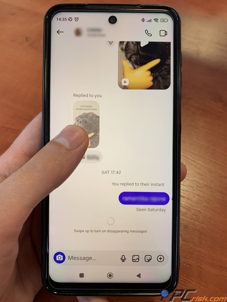 Enable Instagream disappearing messages