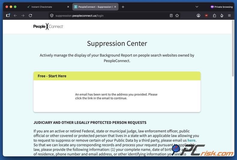 Instant Checkmate opt-out 5