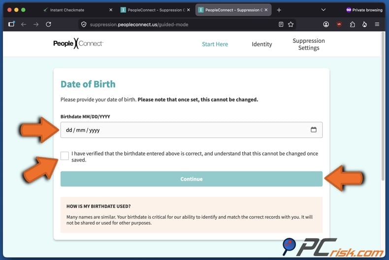 Instant Checkmate opt-out 7