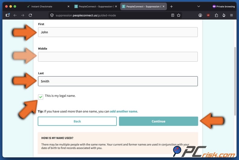 Instant Checkmate opt-out 8