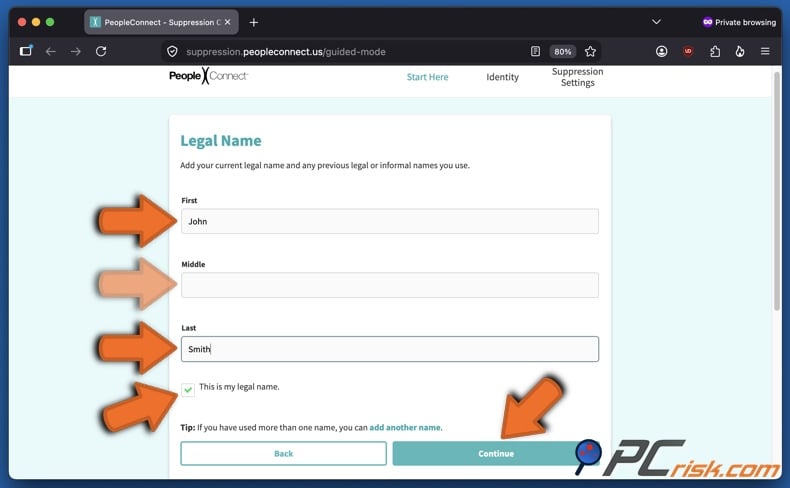 Intelius opt-out 8