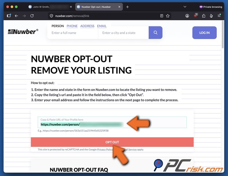 Nuwber opt-out 4