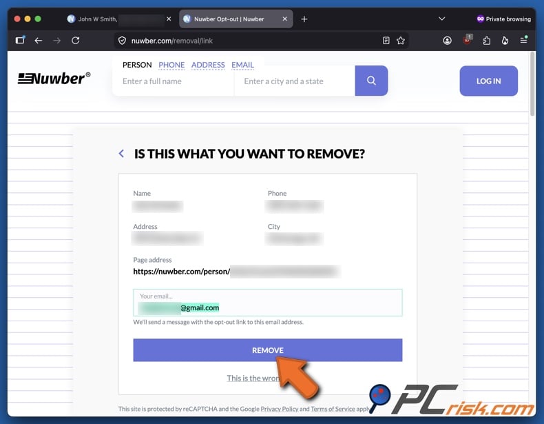 Nuwber opt-out 5