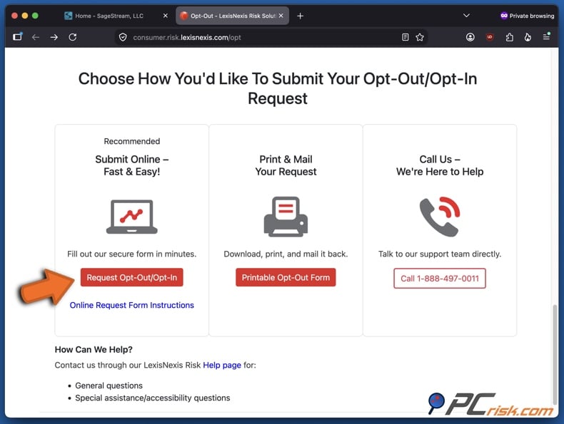 SageStream opt-out 2.2