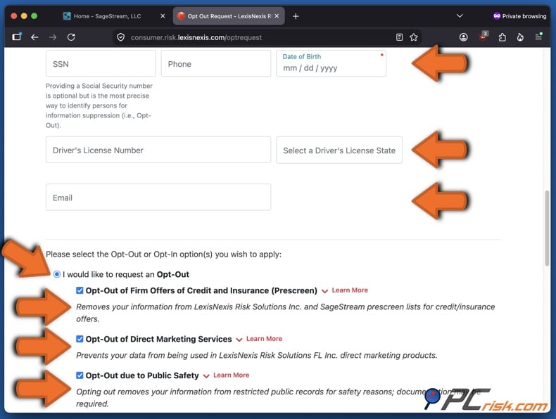 SageStream opt-out 3.3