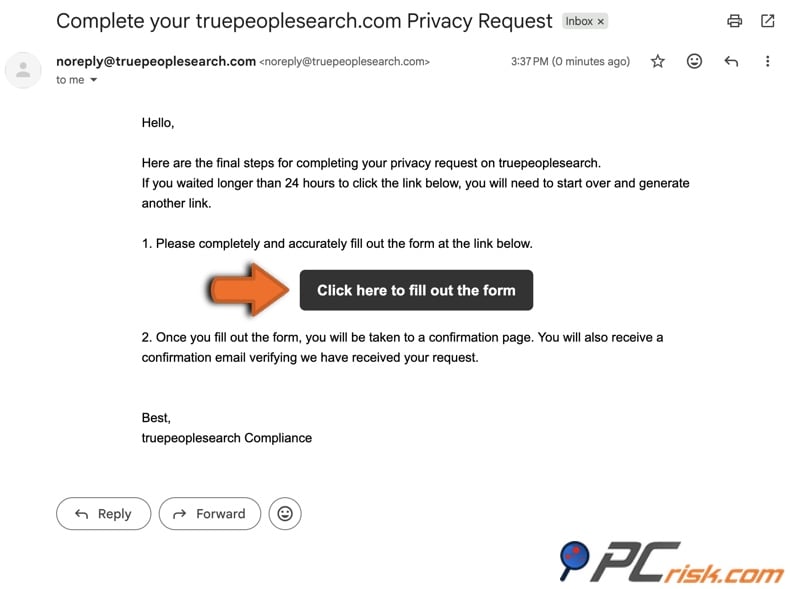 Opt out of TruePeopleSearch 5