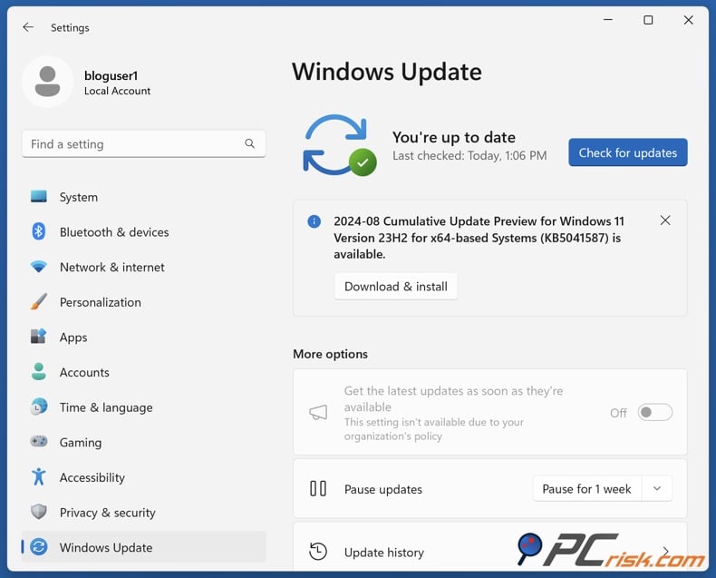 Check for Windows 11 updates