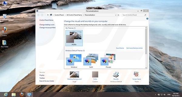 Windows 8 altered theme