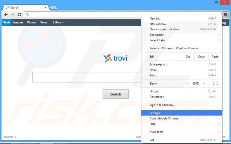 Removing The proxy server is not responding  ads from Google Chrome step 1