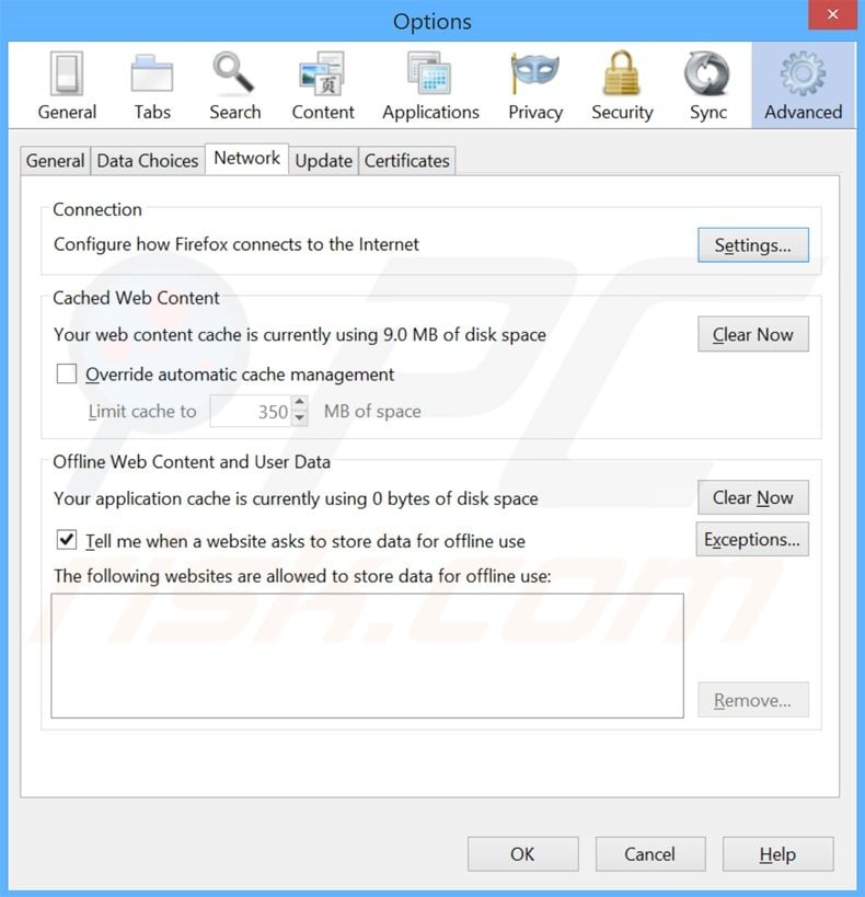 Removing The proxy server is not responding ads from Mozilla Firefox step 2