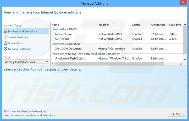 Removing Error Code: Site you are visiting contains Malware ads from Internet Explorer step 2