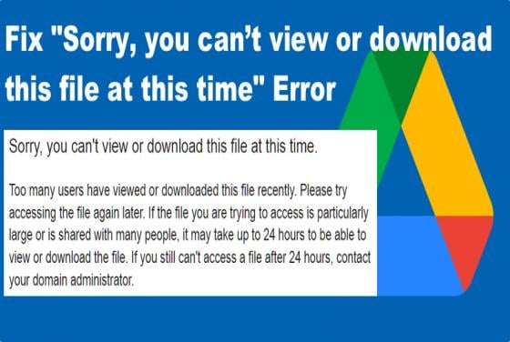 How to Fix "Sorry, you can’t view or download this file at this time" Error