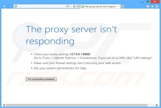 'The Proxy Server Is Not Responding' Error