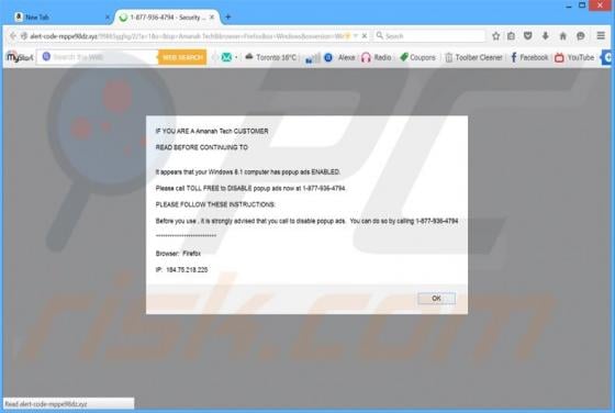 'It Appears Your Computer Has Popup Ads Enabled' Error