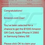 Amazon Gift Card scam mobile variant (sample 2)
