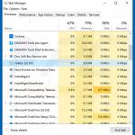 Ave Maria trojan in Windows Task Manager - Firefox (sample 1)