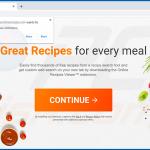 Online Recipes Viewer browser hijacker-promoting website